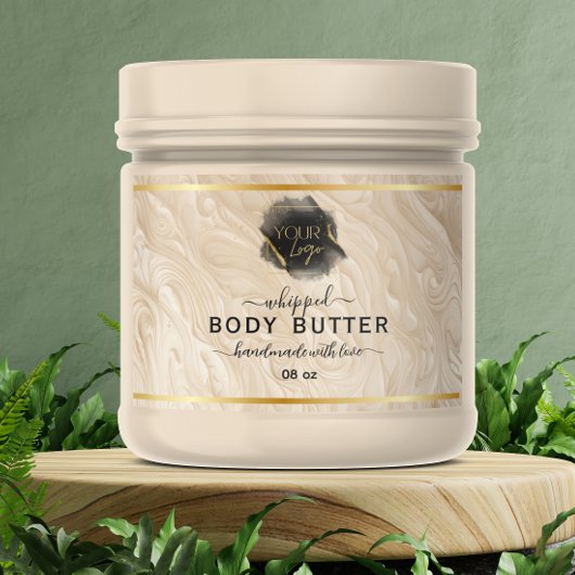 Biologisch slagroometiket met logo rechthoekige sticker