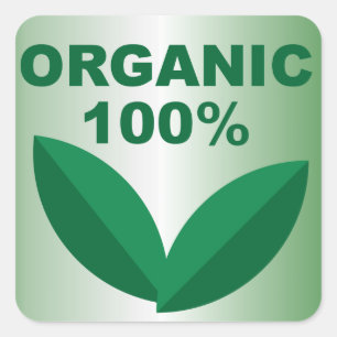 Biologisch symbool Biologisch teken Biologisch Vierkante Sticker