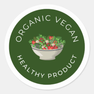 Biologisch vegan, gezond voedsel ronde sticker