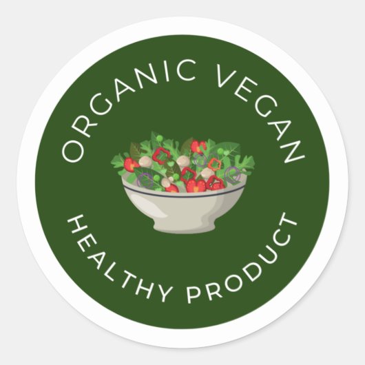 Biologisch vegan, gezond voedsel ronde sticker (Voorkant)