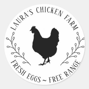 Biologisch Verse Eitjes Kip Boerderij Ronde Sticker