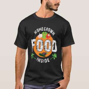 Biologisch voedsel dat thuis gekweekt wordt voor t t-shirt