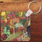 Biologisch Voedsel, Moestuin Groenten, Bloeiende B Sleutelhanger (Achterkant)