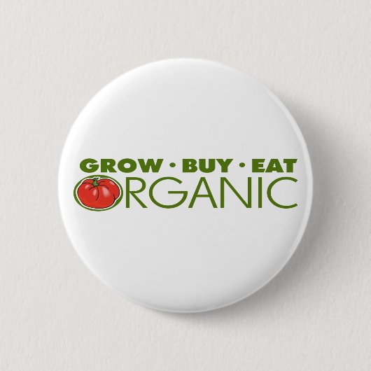 Biologisch voedsel ronde button 5,7 cm (Voorkant)