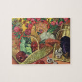 Biologisch voedsel, tuingroenten, bloeiende bloeme legpuzzel (Horizontaal)