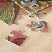 Biologisch voedsel, tuingroenten, bloeiende bloeme legpuzzel (Zijkant)