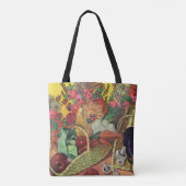 Biologisch voedsel, tuingroenten, bloeiende bloeme tote bag (Achterkant)