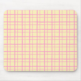 Biologisch Wobbly Check Grid Patroon Zonnegoudgeel Muismat