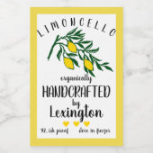 Biologisch Zelfgemaakt Limoncello Klein Flesseneti Voedselcontainer Etiket (Enkel label)