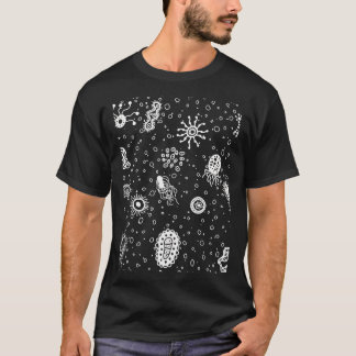 Biologische achtergrondafbeelding Micro world con T-shirt