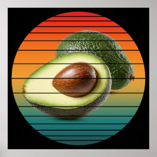 Biologische avocado vruchten vegetarisch eten poster