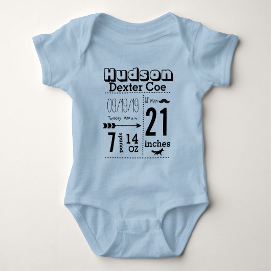 Biologische Baby Jongen Geboorterecord Lil' Man sn Romper (Voorkant)