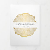 Biologische Beauty Gold Tree Rings Salon Brochure Drieluik Kaart (Cover)