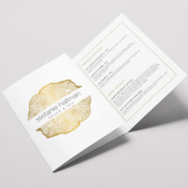 Biologische Beauty Gold Tree Rings Salon Brochure Drieluik Kaart
