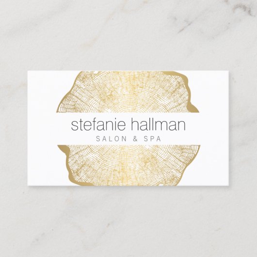 Biologische Beauty Gold Tree Rings Salon Visitekaartje (Voorkant)