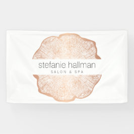 Biologische Beauty Roos Gold Tree Rings Salon Spandoek