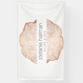 Biologische Beauty Roos Gold Tree Rings Salon Spandoek (Verticaal)