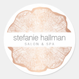 Biologische Beauty Roos Gouden boomringen Ronde Sticker
