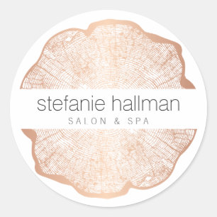 Biologische Beauty Roos Gouden boomringen Ronde Sticker