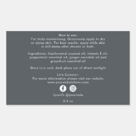 Biologische Bedrijfs Schoonheidsproduct Ingrediënt Rechthoekige Sticker