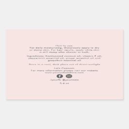 Biologische Bedrijfs Schoonheidsproduct Ingrediënt Rechthoekige Sticker