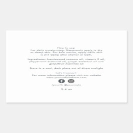 Biologische Bedrijfs Schoonheidsproduct Ingrediënt Rechthoekige Sticker