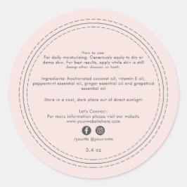 Biologische Bedrijfs Schoonheidsproduct Ingrediënt Ronde Sticker