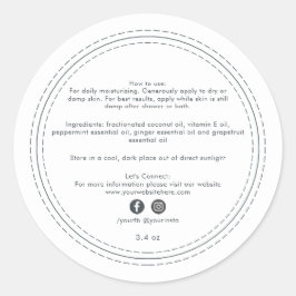 Biologische Bedrijfs Schoonheidsproduct Ingrediënt Ronde Sticker