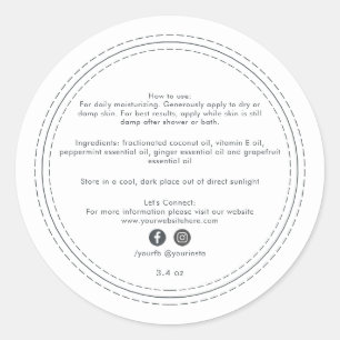 Biologische Bedrijfs Schoonheidsproduct Ingrediënt Ronde Sticker