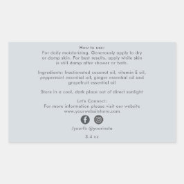 Biologische Bedrijfs Schoonheidsproducten Ingredie Rechthoekige Sticker