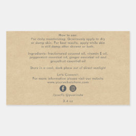 Biologische Bedrijfs Schoonheidsproducten Ingredië Rechthoekige Sticker