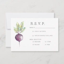 Biologische biet |Veggie-Waterverf RSVP Kaartje
