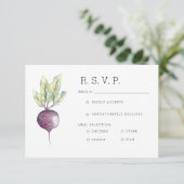 Biologische biet |Veggie-Waterverf RSVP Kaartje (Staand voorkant)