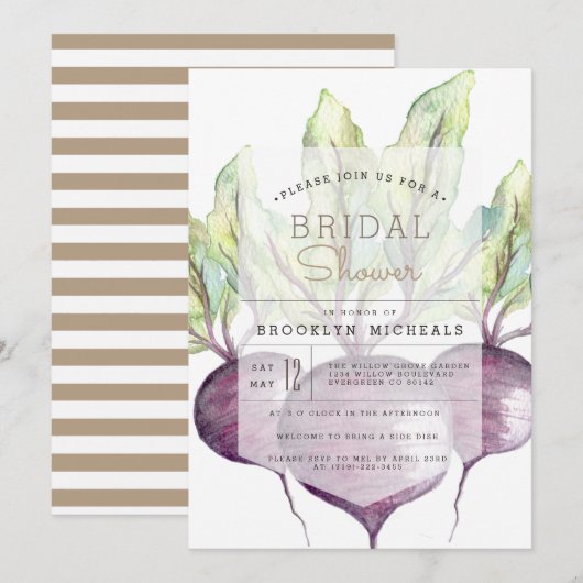 Biologische bieten | Veggie | VRIJGEZELLENFEEST WA Kaart (Voorkant / Achterkant)