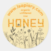 Biologische bijenteelt Honey Jar Label (Voorkant)