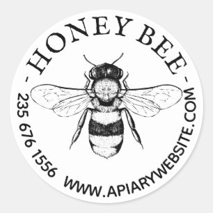 Biologische Bijenteelt Vintage Ronde Sticker