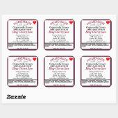 Biologische Bing Cherry Jam Inblikken Naam Vierkante Sticker (Vel)