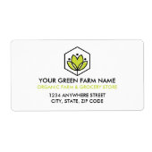 Biologische bladbloem Hexagon Boeren & Landbouw Etiket (Voorkant)