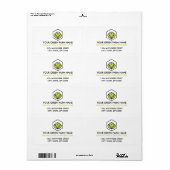 Biologische bladbloem Hexagon Boeren & Landbouw Etiket (Full Sheet)