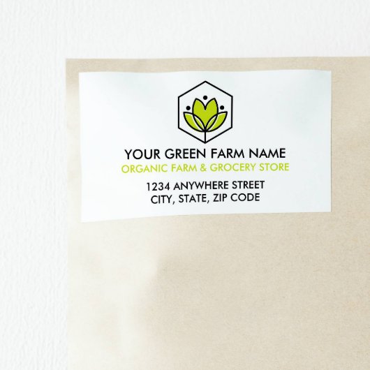 Biologische bladbloem Hexagon Boeren & Landbouw Etiket