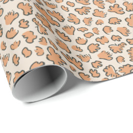 Biologische Bloemblad Terrazzo | Moderne Gedempte Cadeaupapier