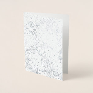 Biologische Bloemen Moederdag Groet Folie Kaarten