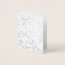 Biologische Bloemen Moederdag Groet Folie Kaarten