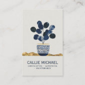 Biologische Bloemen Vormen Goudfolie Visitekaartje (Voorkant)
