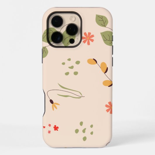 Biologische Bloemige Achtergrond iPhone Hoesje (Achterkant)