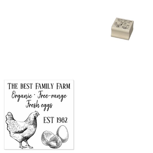Biologische boerderij/boerenbedrijf Verse eieren v Rubberstempel (Gestempeld)