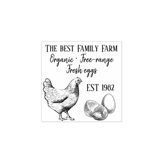 Biologische boerderij/boerenbedrijf Verse eieren v Rubberstempel (Afrduk)