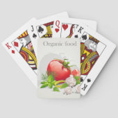 Biologische boerderij verse groenten tomaat en kru pokerkaarten (Achterkant)