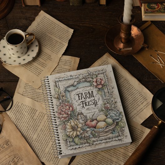 Biologische boerderij verse vruchten en groenten   notitieboek