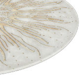 Biologische boho stijl sunburst mandala gouden wit snijplank (Hoek)